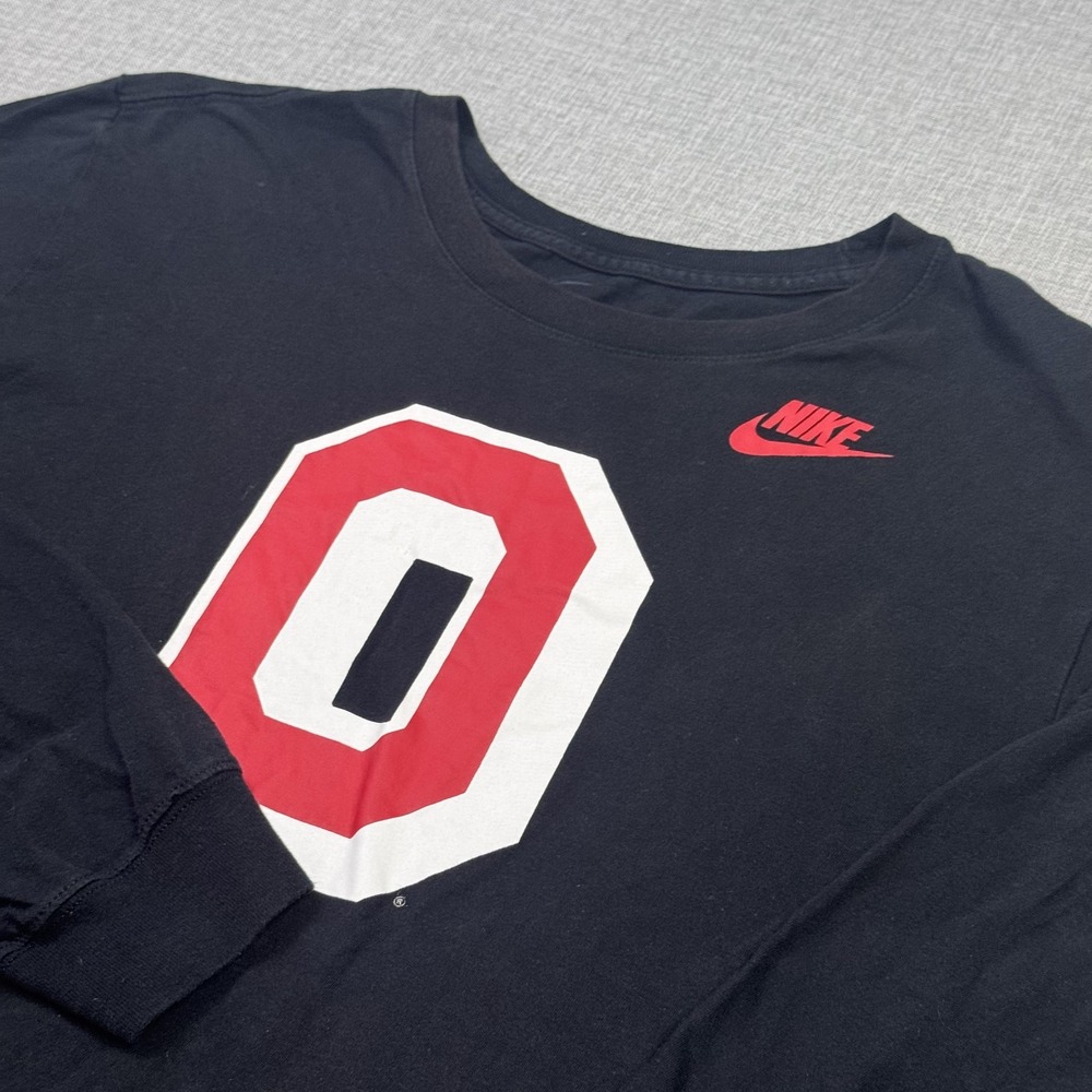 Nike Long Sleeve Ohio State‎ T-Shirt Mens XL Black Graphic Crew Neck Cotton